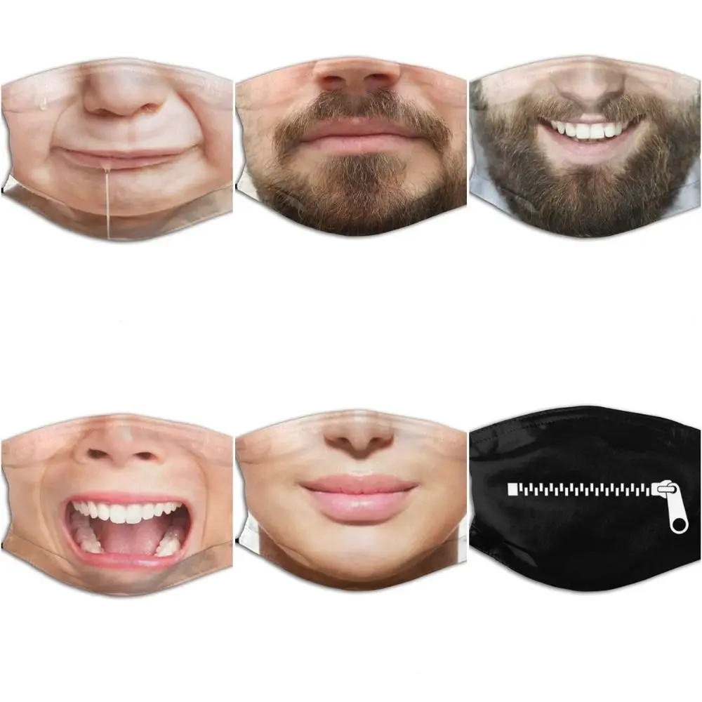 Facial Expression 3D Three-dimensional Mask Breathable Printed Funny Printed Mask Creative Personality Party Cosplay Mask Men