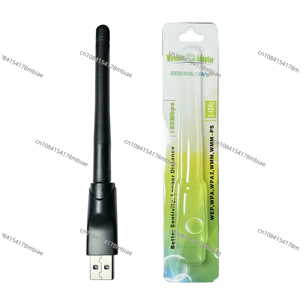 Antenne WiFi USB sans fil rotative 5370, avec puce Ralink RT5370, emballage en poly-sac, 150Mbps, 2.4GHz, USB, 20 pièces