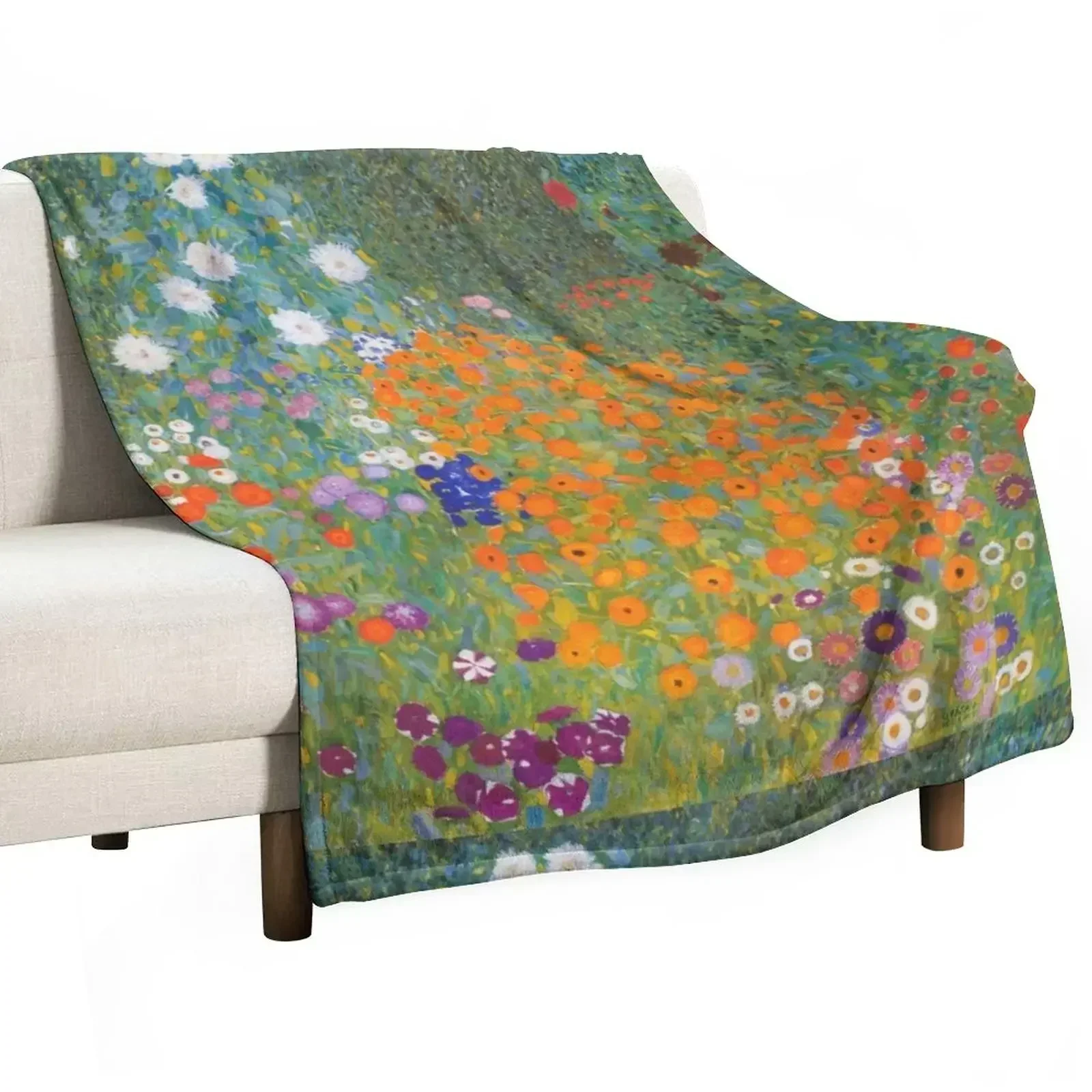 Gustav Klimt Bauerngarten Garden Pattern Gift Throw Blanket Luxury warm winter decorative Blankets