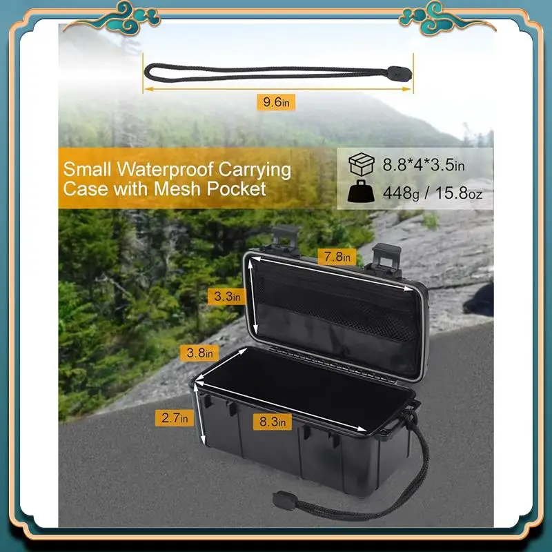 

Durable Waterproof Box For Outdoor Adventures | Dive Dry Box With Mesh Pocket | Water Resistant Storage