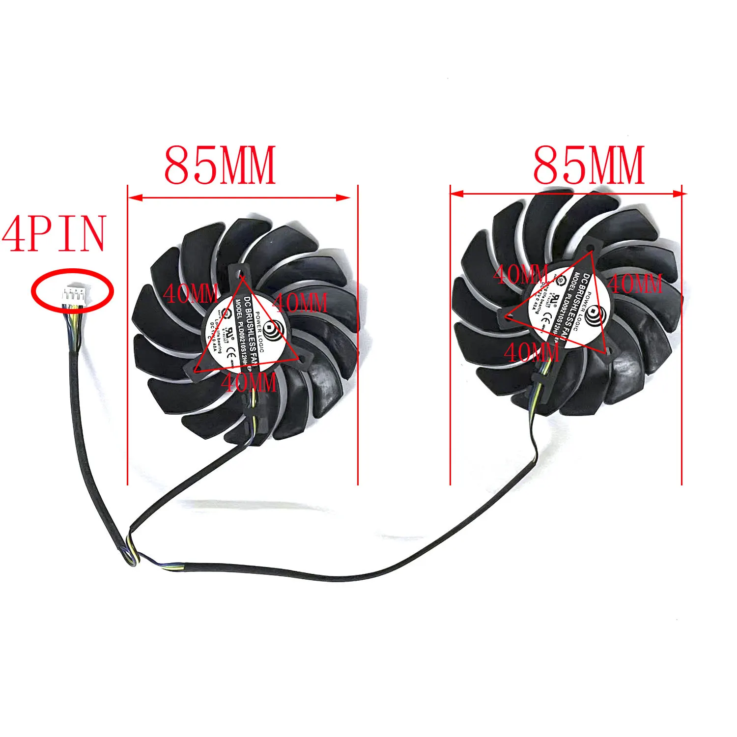 New GPU fan 4PIN 85NN PLD09210B12HH suitable for MSI ARMOR RX470 RX 480 RX570 RX580 ARMOR 8G OC graphics card cooling