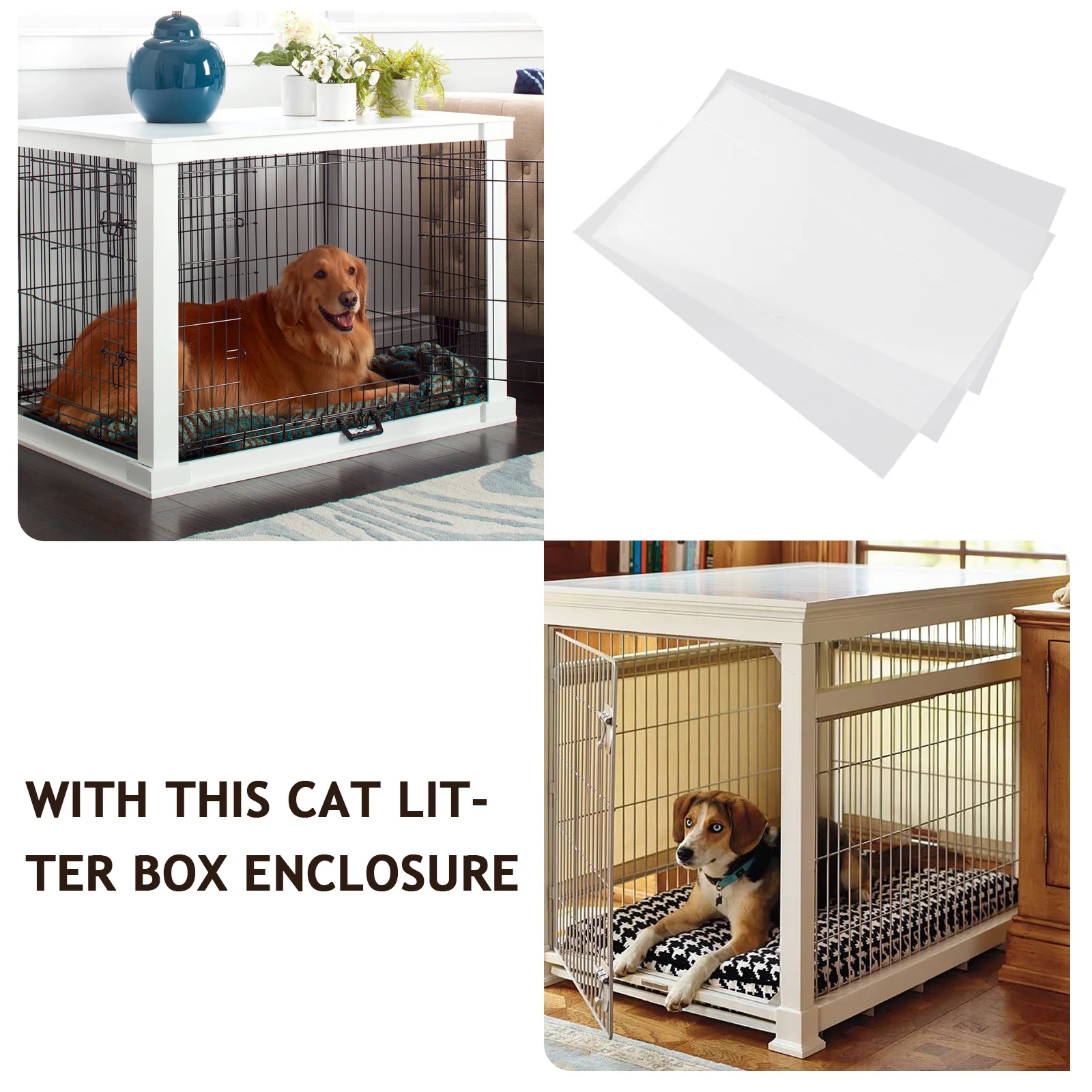 

1 set Pet Litter Box Splash Guard Durable PVC Cat Dog Cage Accessories Anti Urine Spray Home Toilet Supply Protector