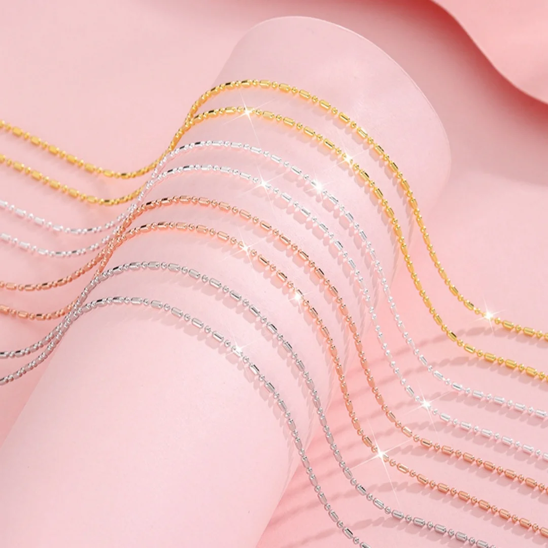 925 Sterling Silver Cable Chain Necklace for Women, Adjustable Extension Tail Chain,  DIY Pendant Chain Fine Jewelry Gift