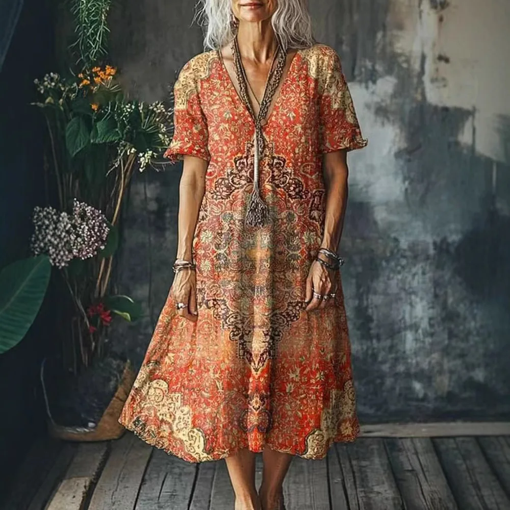 Elegante frauen Kurzarm Kleider Sommer Mode Lose Lange Kleid Für Frauen Vestidos De Playa Lange Jurken