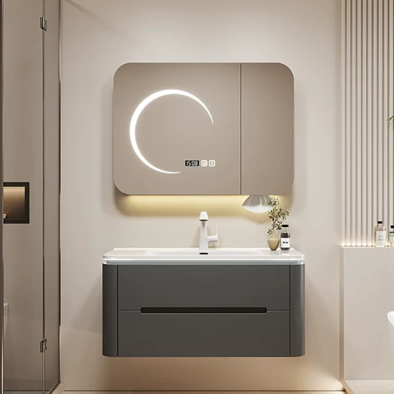 Perfume Toilet Bathroom Cabinet Storage Organizer Mirror Partitions Space Saver Luxury Cupboard Modern Gabinete Home Furniture