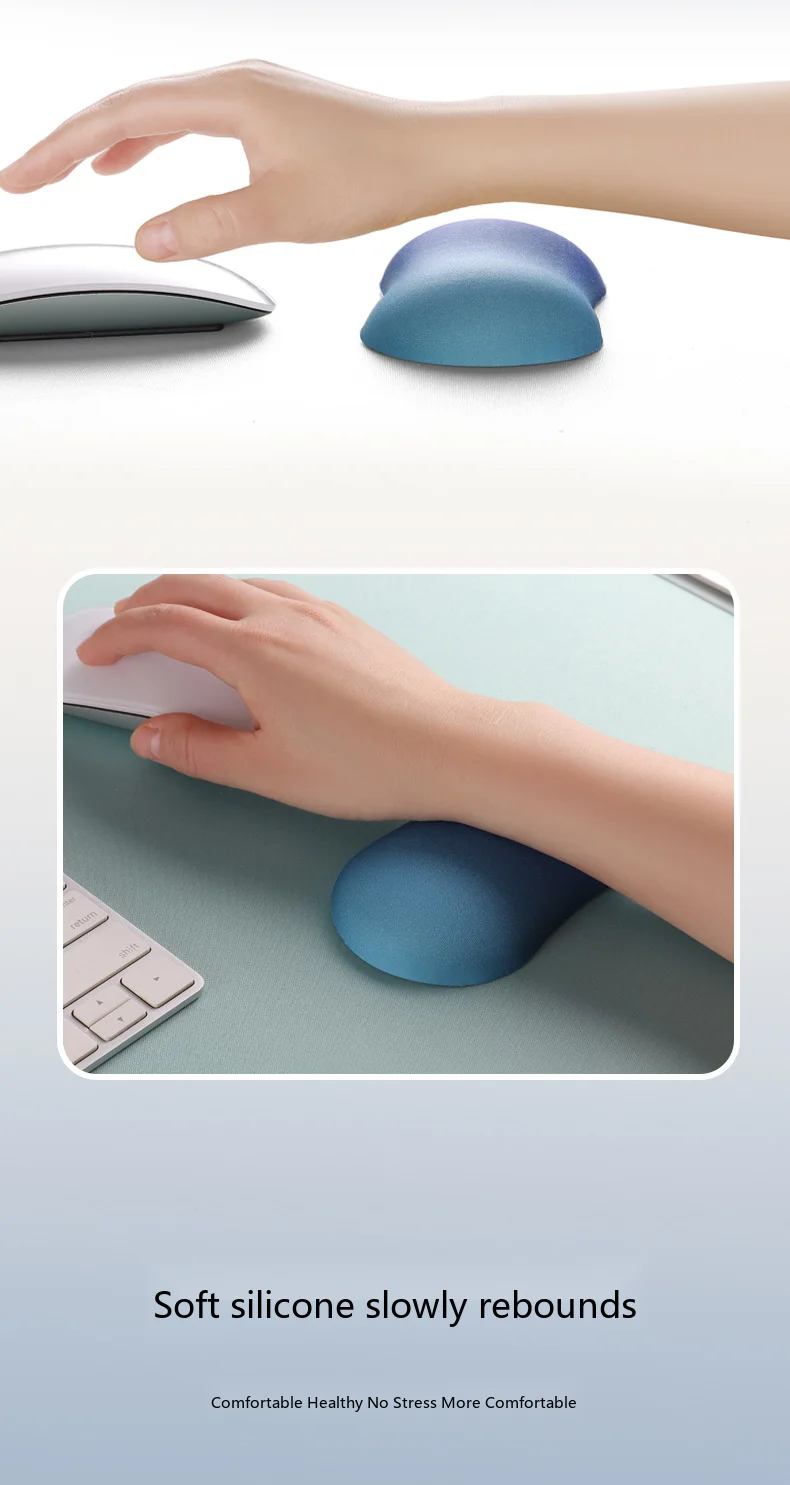 Boho Color Block Handgelenkauflage Mauspad Ergonomische Schreibtischunterlage für Büro und Gaming 12 Leuchtende Farboptionen – Detail 3