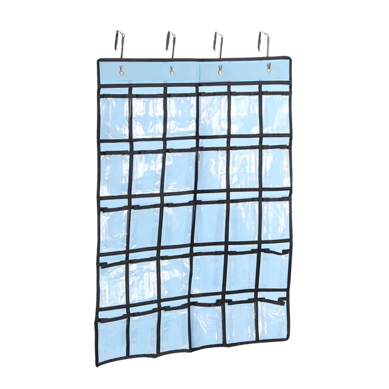 Pocket Chart For Calculator Holder, 30 Pocket Charts For Classroom 33.5 X 24.5 Inch Hanging Cell Phone Organizer