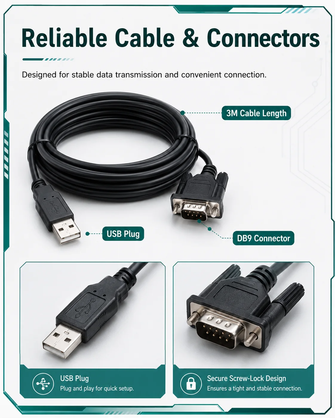 6ES7972-0CB20-0XA0 3M USB-MPI PLC Programming Cable, Economic Version for Siemens S7-300 S7-400
