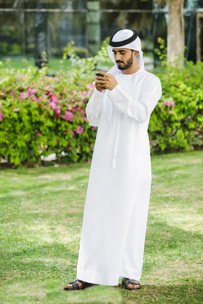 Chapéus de oração muçulmana Lenço para homens, roupas islâmicas, Kaftan Thobe, trajes Kurta, Arábia Saudita Paquistão Vestido