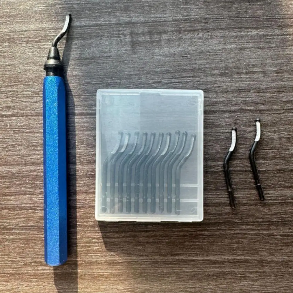 Deburring Tool with 11PCS High Speed Steel Rotary Blades Burr Removal Reamer Tool for Resin Metal Plastic PVC Pipes and Copper image 5