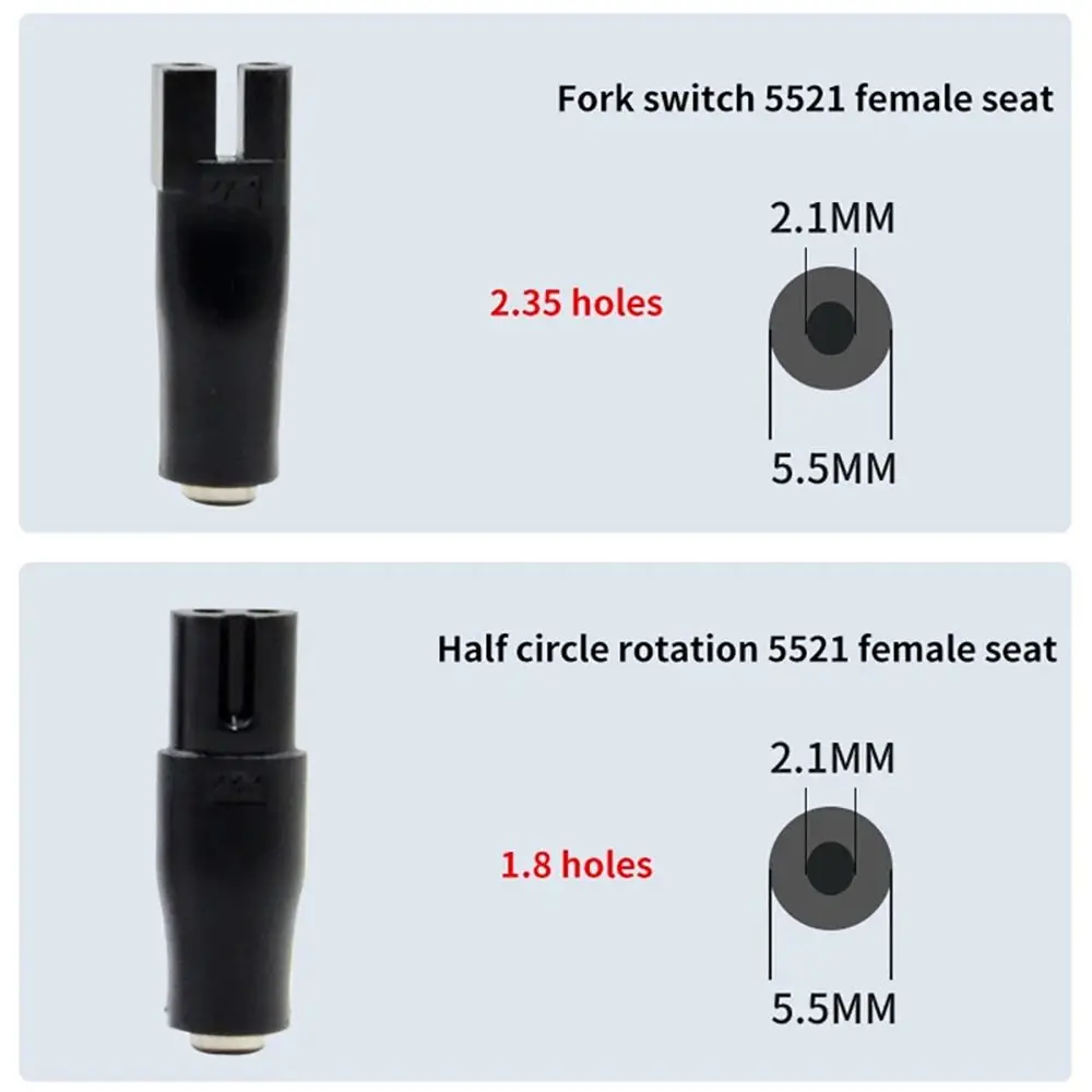 

6Pcs/Set DC 5.5*2.1mm to 1.8/2.35mm Hair Clipper DC Converter Double Hole/Single Slot Replacement Shaver Charging Line Adapter