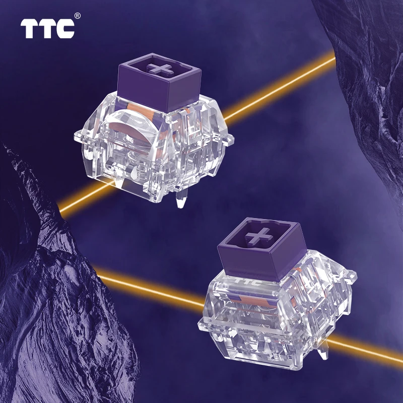 Interruttore magnetico a cuore viola TTC RGB, interruttore per tastiera ad alta velocità elastico morbido pre-lubrificato in fabbrica lineare