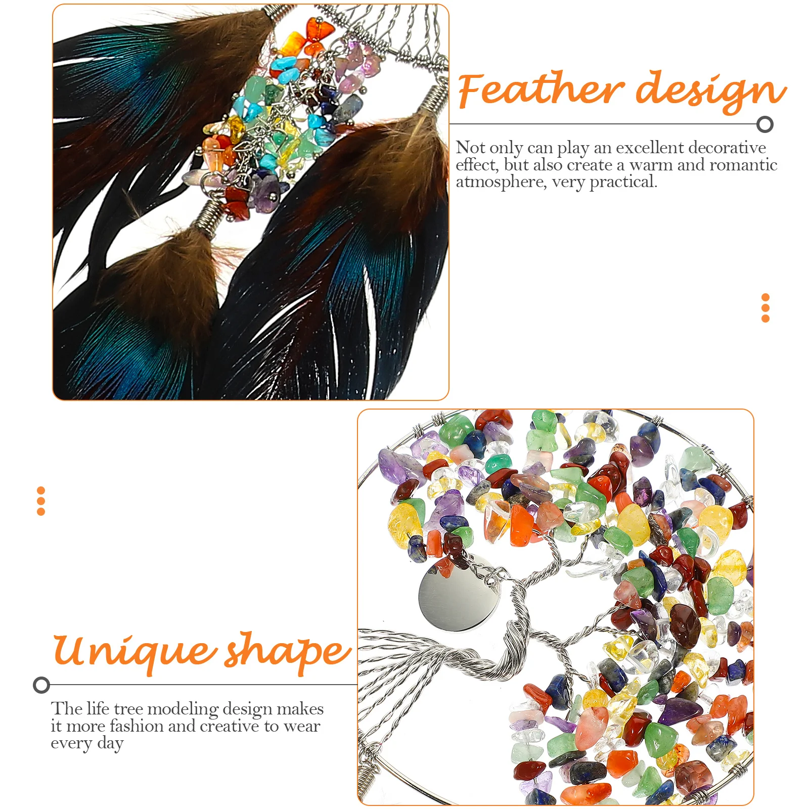 

Life Tree Crystal Dreamcatcher Pendant Decorative Bedroom Hanging Ornament Artistic Wall Hanging Romantic Decoration