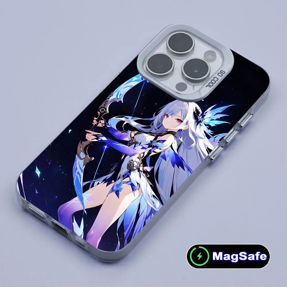 

Game GI Skirk White Translucent MagSafe Mobile Phone Case for iPhone 17 16 15 14 13 12 11 X XR XS Air Pro Max Plus Cover