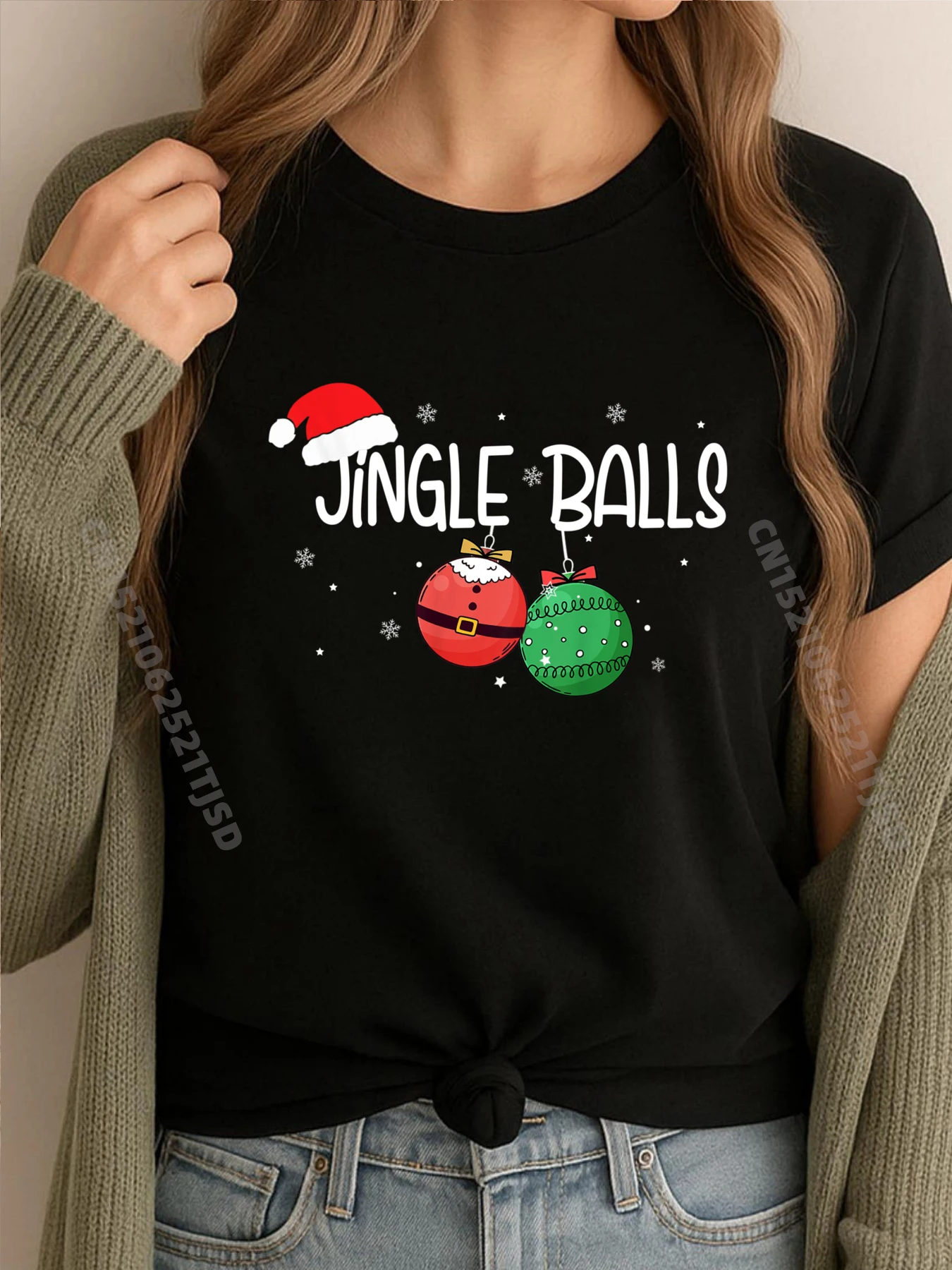 

Jingle Balls Tinsel Tits Couples Christmas Matching Couple Clothing Tee Shirt Woman Luxury