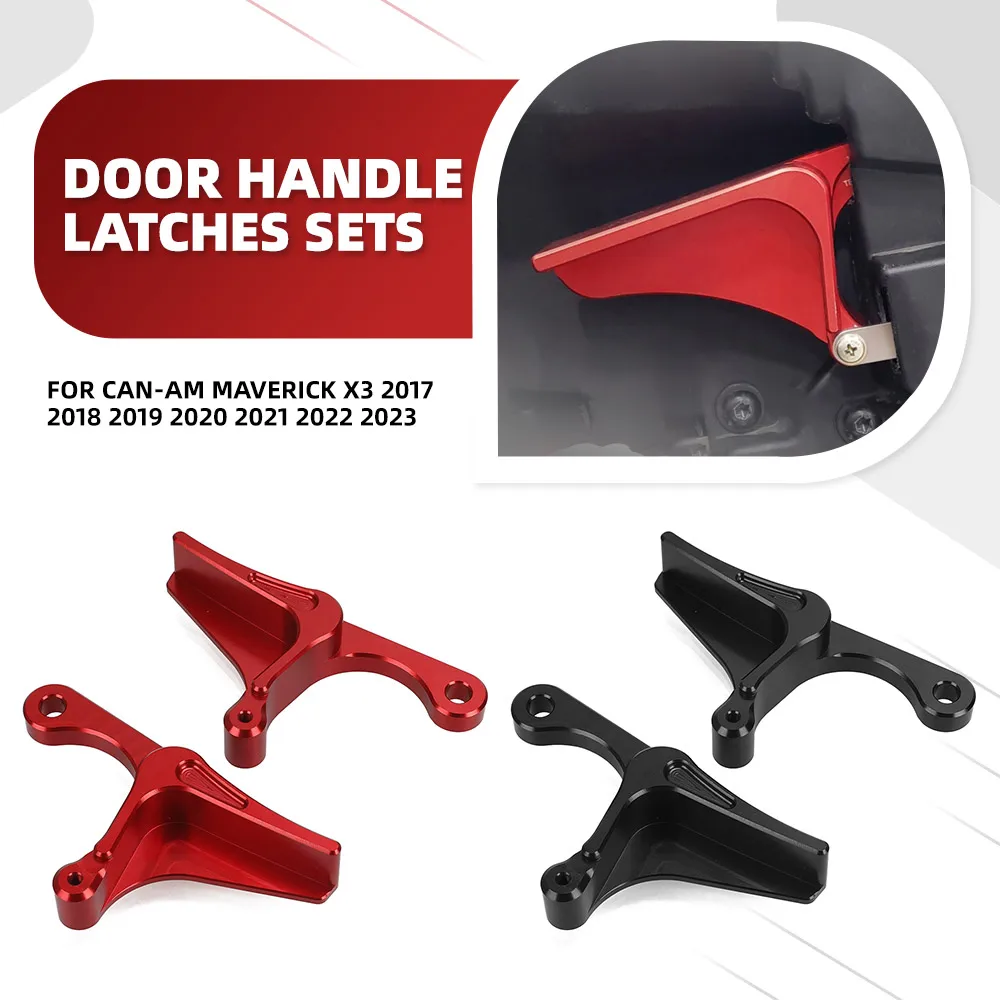 

2024 2025 Left&Right Red Billet Aluminum Anodized Door Handle Sets Fit For Can-Am Maverick X3 2017 2018 2019 2020 2021 2022 2023
