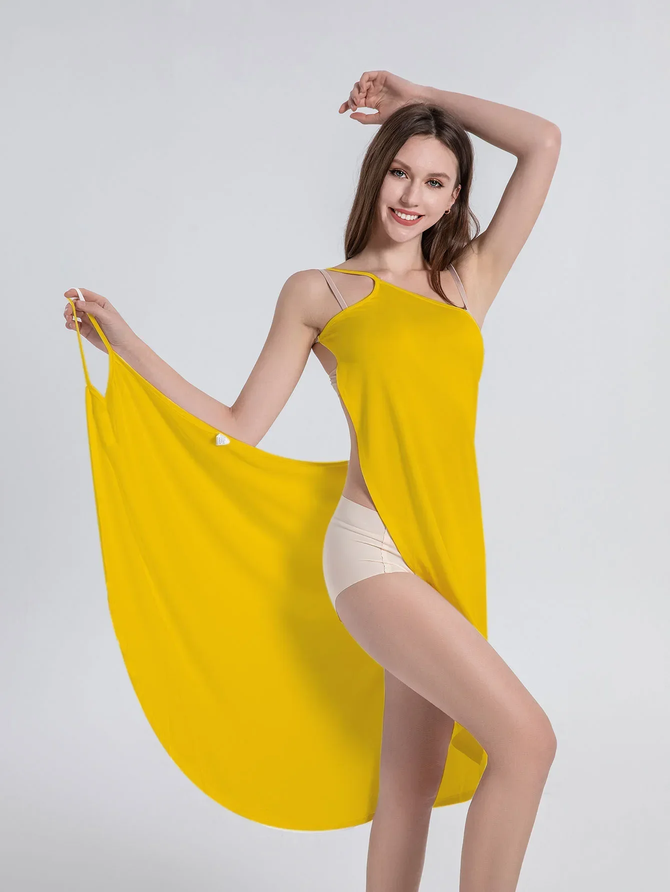 Verano playa Sexy mujer Color sólido vestido envolvente protección solar Bikini cubrir pareos traje de baño femenino trajes de baño