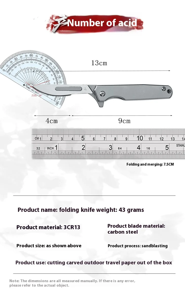 Stainless Steel Bearing Foldable Utility Knife Replacement Blade Sharp Portable Keychain EDC Mini Knife