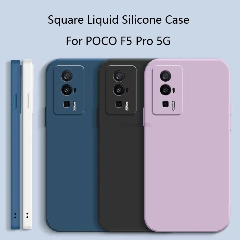 Flüssige Silikonhülle für Xiaomi POCO F5 Pro Cover Matte Case Poco F5 Pro 5G Soft Procect Cover Fundas – Detail 1
