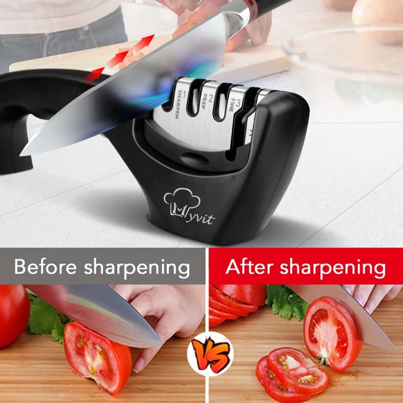 Christmas Clearance! New Diamond Knife Sharpener for Kitchen Knives 3-in-1 Manual Knife Sharpener Kitchen Supplies