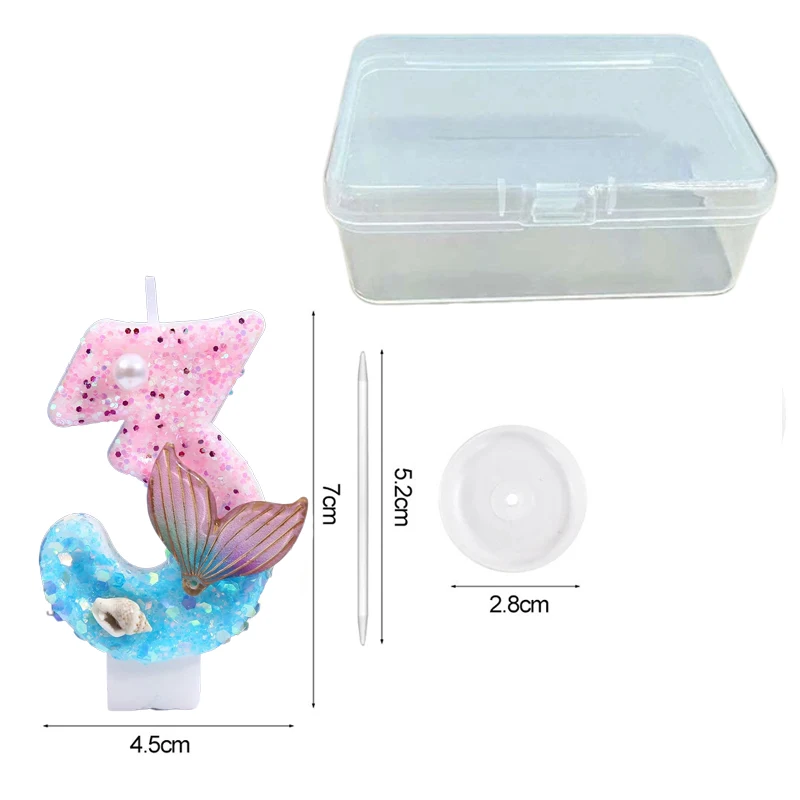 Gradient Blue Shell Pearl Creative Digital Birthday Candles - Cake Decoration Party Supplies
