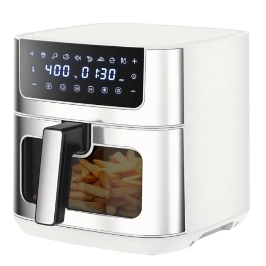 

6.34QT Air Fryer, 8-in-1 Air Fryers Oven with Visible Window, 400℉ Fast Heating, Nonstick Dishwasher-Safe Basket, Timer and Aut