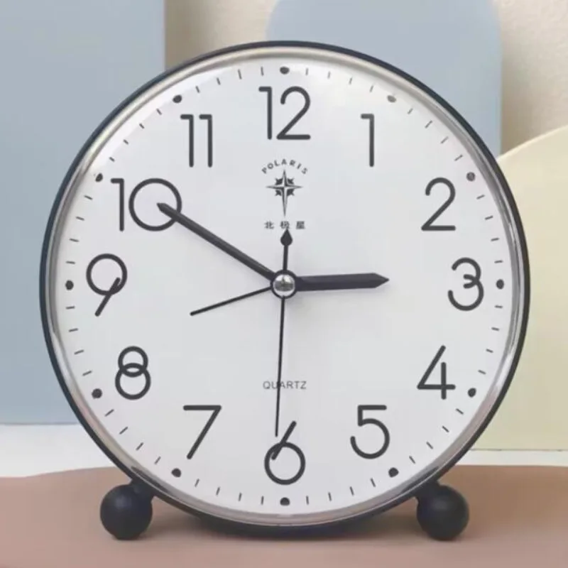 Round And Square Silent Alarm Clock - Elderly And Student Large-font Pointer Clock - Children's Bedroom Desktop Bedside Clock