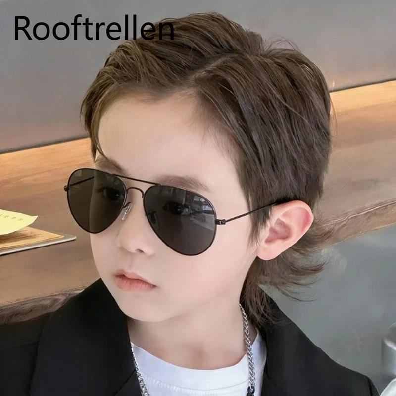Klassische Piloten-Sonnenbrille für Kinder UV400 Metall Vintage Fahr-Sonnenbrille Outdoor Niedliche Mädchen Jungen Mode Sommer UV Kinder-Eyewear – Detail 1