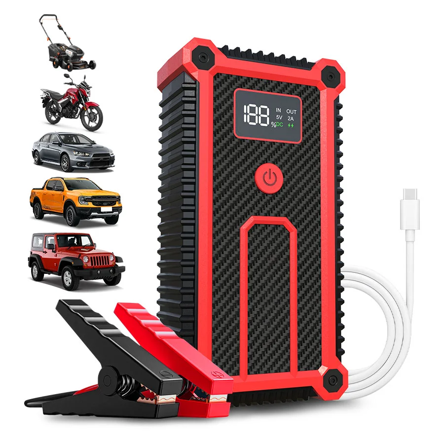 12V Auto-Starthilfe, Tragbare Notfall-Starter-Powerbank, Auto-Batterie-Booster, Autoelektronik-Zubehör für Notfälle