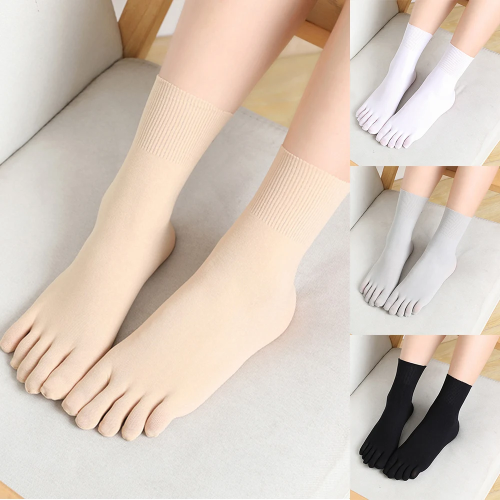 1 Pairs Seamless Five Fingers Socks Women Cotton Velvet Toe Socks Sports Anti-slip Low Cut Ankle Sock With With Separate Fingers