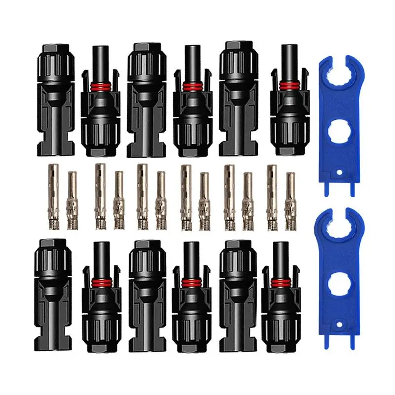 DT39 Solar Connector Adapters 20Pcs Male/Female 10 Pairs Solar Panel Cable Connectors 1000V 30A Includes 2 Spanners 10AWG