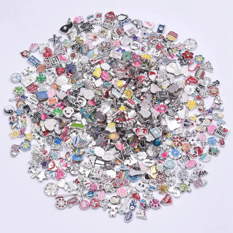 40PC/lot baby boy girl floating locket charm book pencil diy glass locket living charms fit for jewelrys pendant making view 4