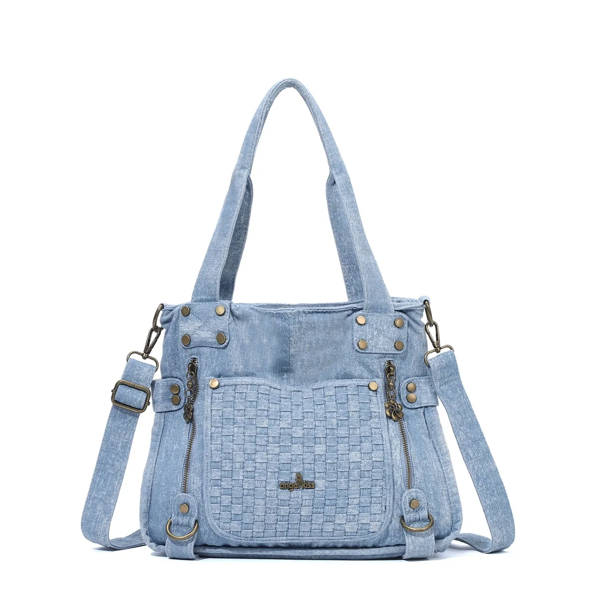 

Angelkiss Women Handbags Denim Shoulder Bag Top-handle Handbag Fashion Satchel Dumpling Shoulder Bag Tote Hobos Large Purse