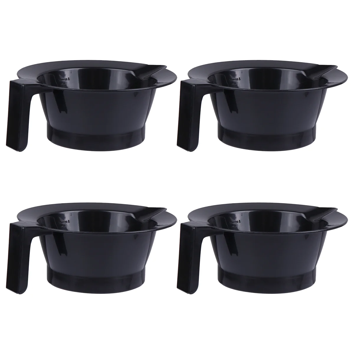 

4 Pcs Hair Dyeing Bowl Plastic Baked Oil Handle Hairdressing Special Tool Measuring Cups Dying Supplies Toning for Salon Miss