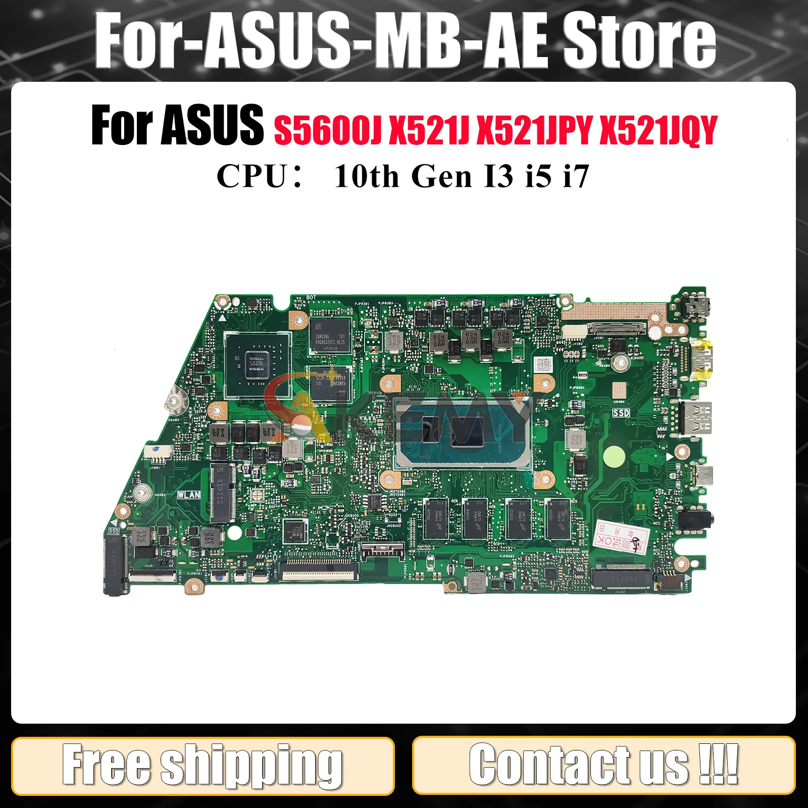

X521JQ Материнская плата для ноутбука ASUS X521JQY S5600J X521JAY X421J X521JPY X521JFY Материнская плата 10-го поколения I3 i5 i7 100% тест OK stk