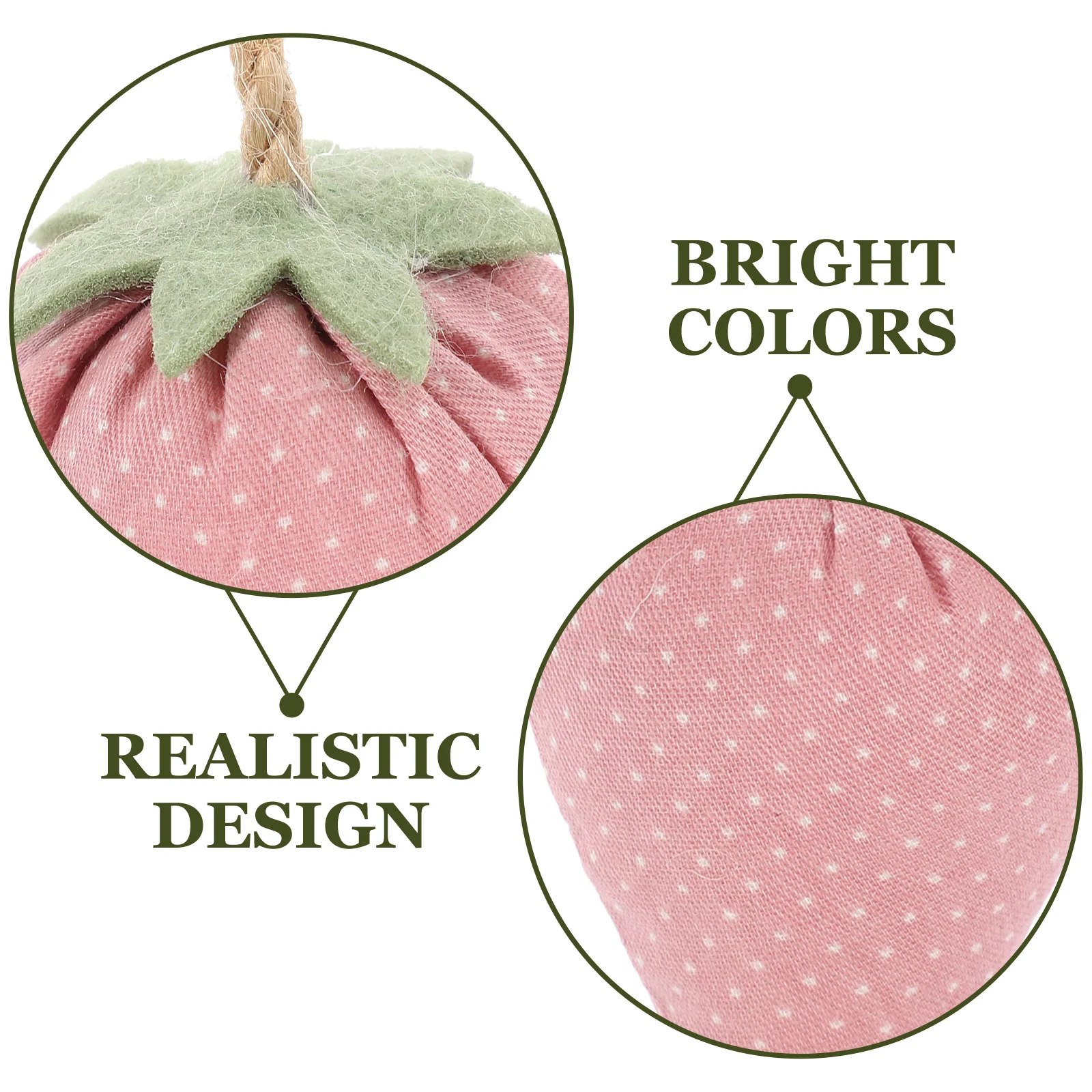 4 Pcs Fabric Simulated Strawberry Artificial Fruits Ornament Decorate Rope Fake