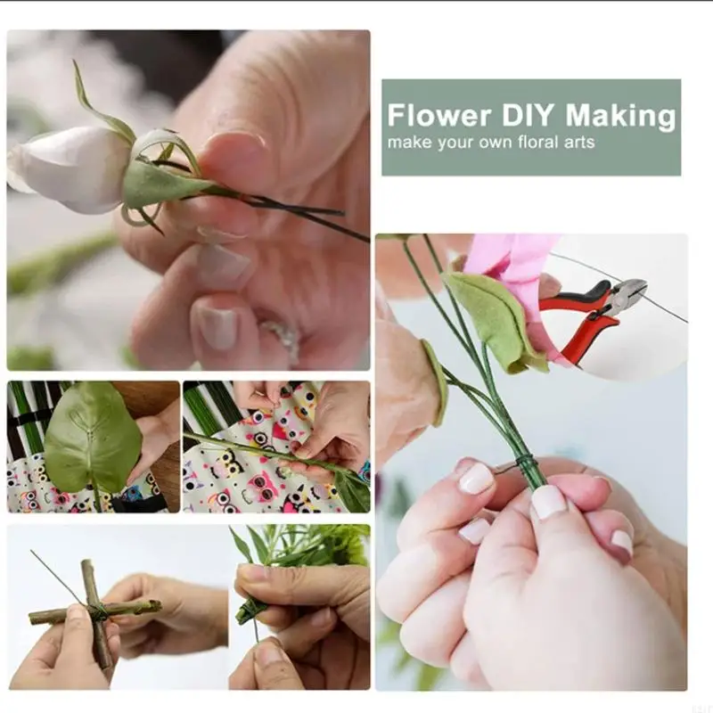 E21F Floral Stem Wire Floral Wire 22 Gauge Flower Making Accessory Perfect for DIY Bouquet Stem Wrapping Crafts Tool