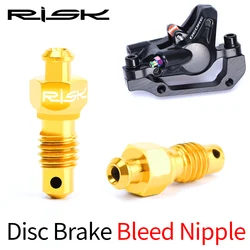 RISK 2pcs/box Mountain Bike Bicycle Titanium Alloy M6 Hydraulic Disc Brake Bleed Nipple Bolts Screw Cycling  Accessories