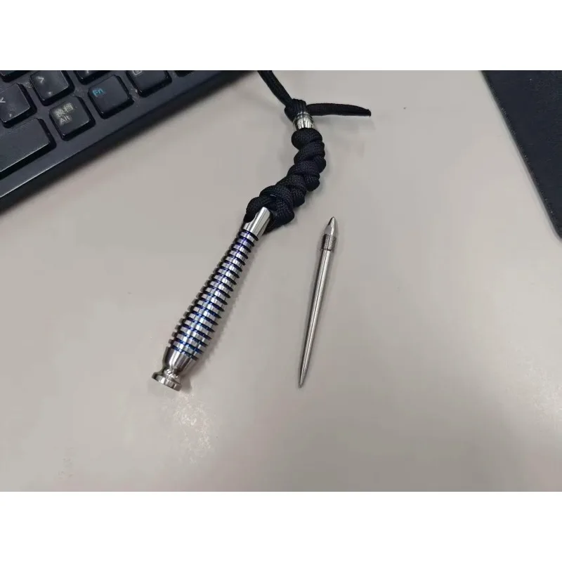 for TC4 Titanium Alloy Tool | Hidden Dual-Function Tea Needle & Awl | Hand-Baked Color | Portable Detachable Outdoor Accessory