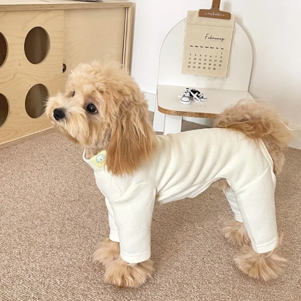 Mono Elástico Cálido para Mascotas, Pantalones de Cuatro Patas para Mascotas, Suaves y Resistentes al Viento, Pijama de Forro Polar Transpirable y Cómodo para Perros, Ropa para Interiores