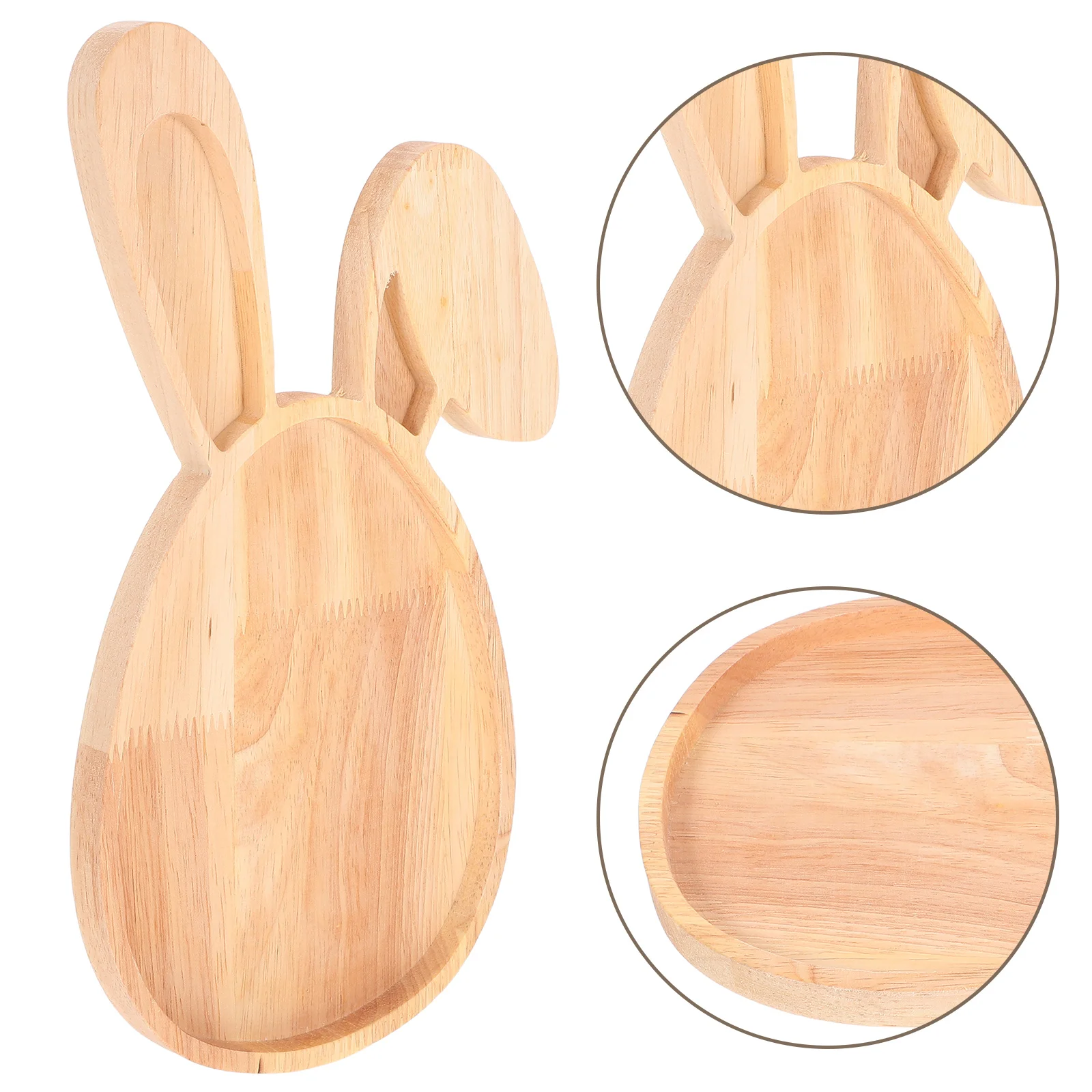 

Easter Bunny Shape Rabbit Serving Tray Wood Plate Fruit Food Serving Tray Decorative Wooden Tray Desktop Wood Plate Bread