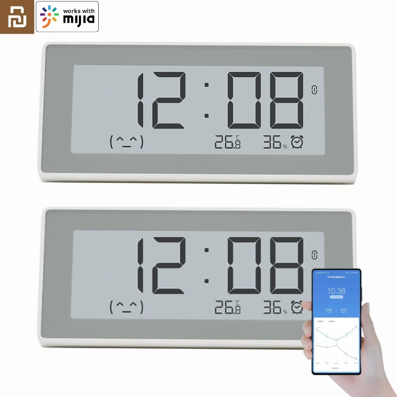 Youpin MMC ساعة ذكية ، درجة الحرارة الرطوبة متر ، عالية الدقة الاستشعار ، المغناطيسي E-الحبر الشاشة ، الموقت الربط ، والعمل ل Mihome App ، MMC