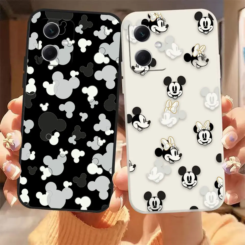 Stick Figure Mickey Minnie Mouse Phone Case For Redmi Note 12 12S 11 11T 11E 11R 11S 10 8 PRO PLUS 4G 5G Case Fundas Shell Capa