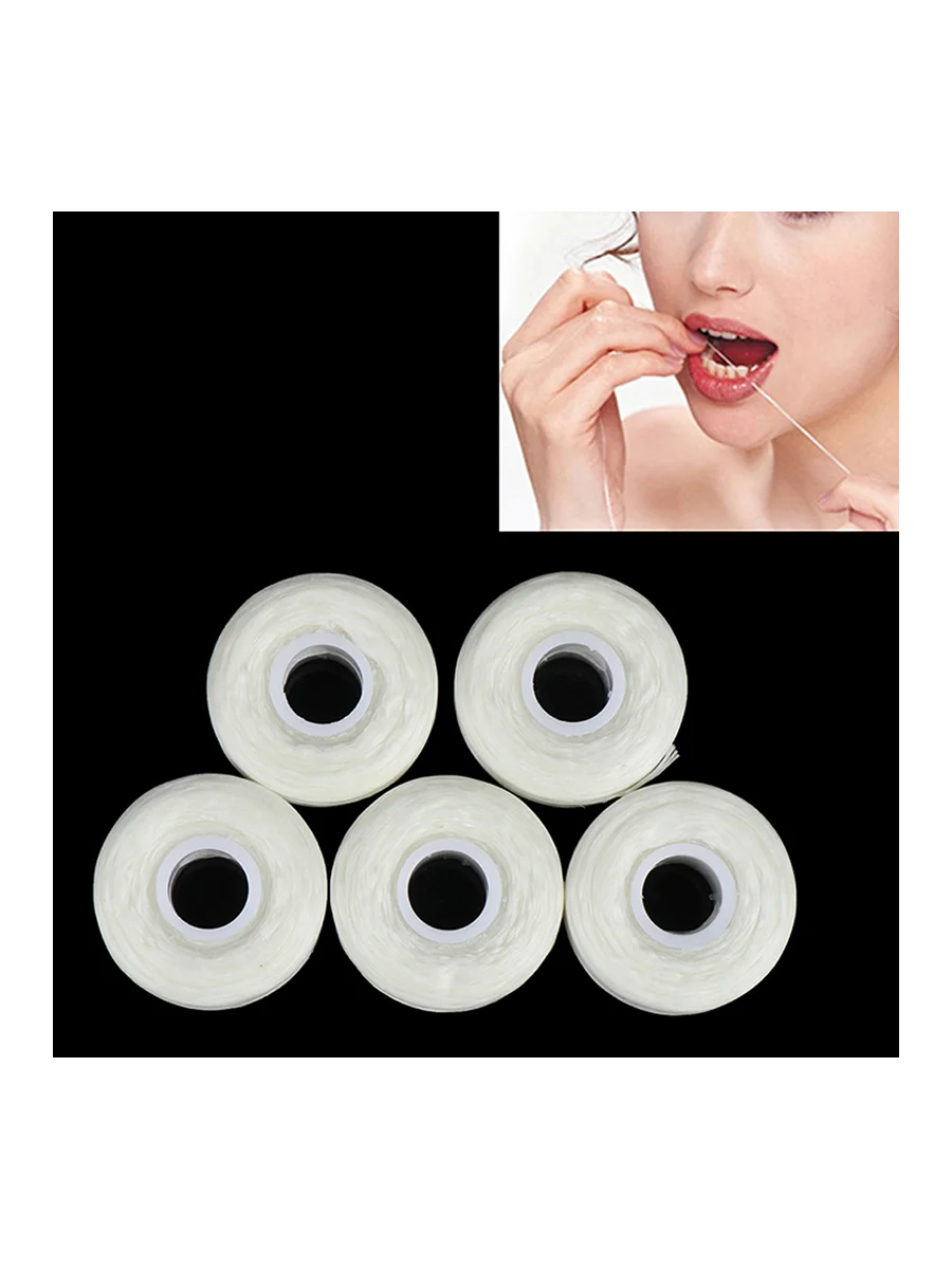 5Roll 50m Dental Flosser Oral Hygiene Floss Teeth Cleaning Mint flavor Tooth Wax.