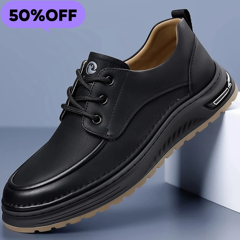 

New Trendy Sneakers Versatile Casual Leather Sheos Comfortable Trainers for Men Non-Slip Outdoor Shoes Travel Treking Footwear
