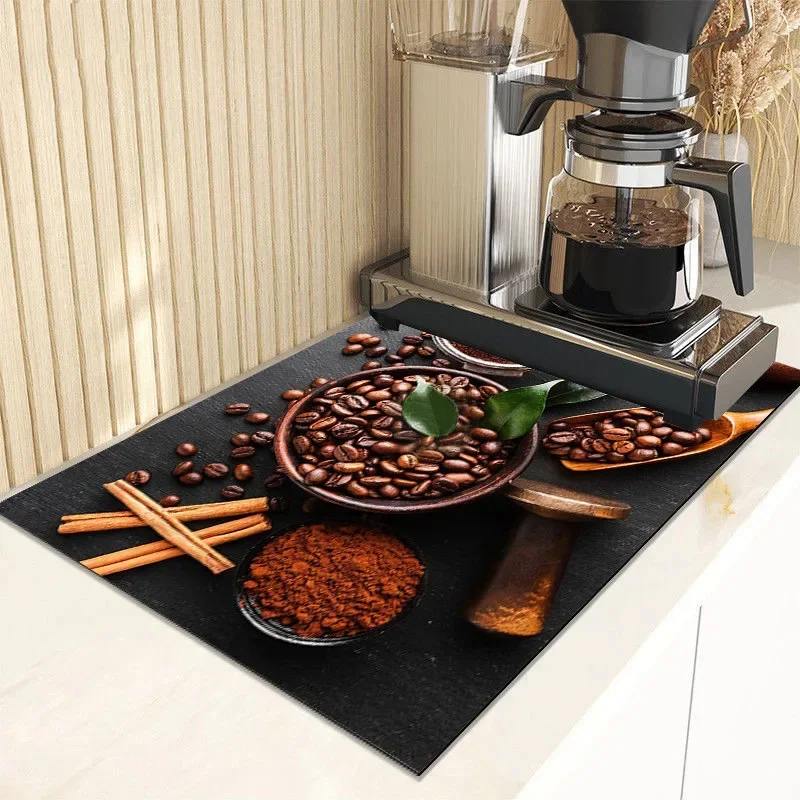 Coffee Countertop Diatom Mud Drain Pad Super Absorbent Dish Drying Non-slip Drainer Mats Quick Dry Tableware Kitchen Placemat