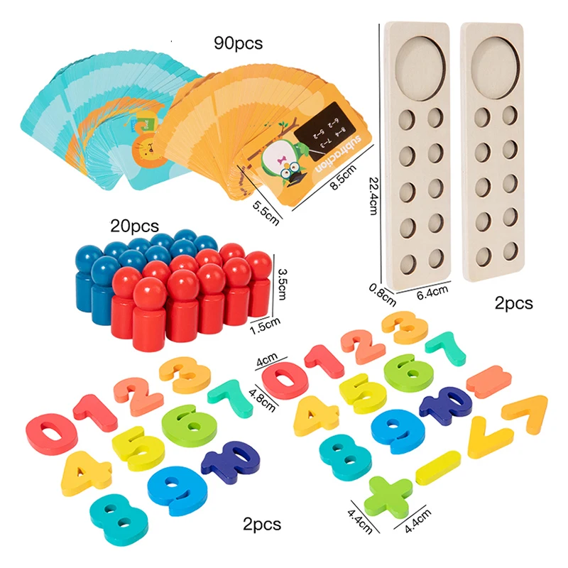 Crianças matemática aritmética de madeira digital descomposição aritmética montessori jogos aprendizagem precoce brinquedos educativos presentes para crianças