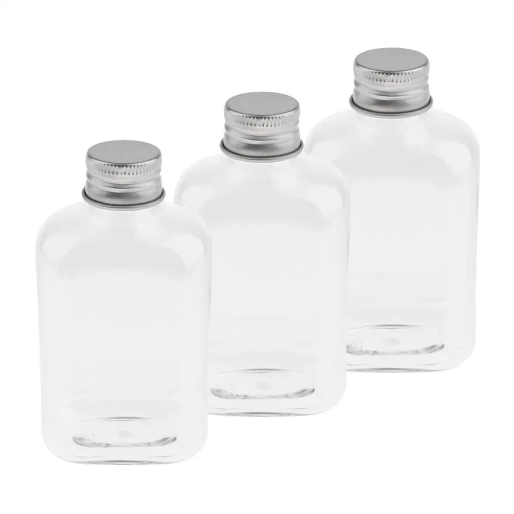 Recipiente recarregável com Silver Caps, Garrafa de viagem vazia para loção e xampu, 2x3x150ml