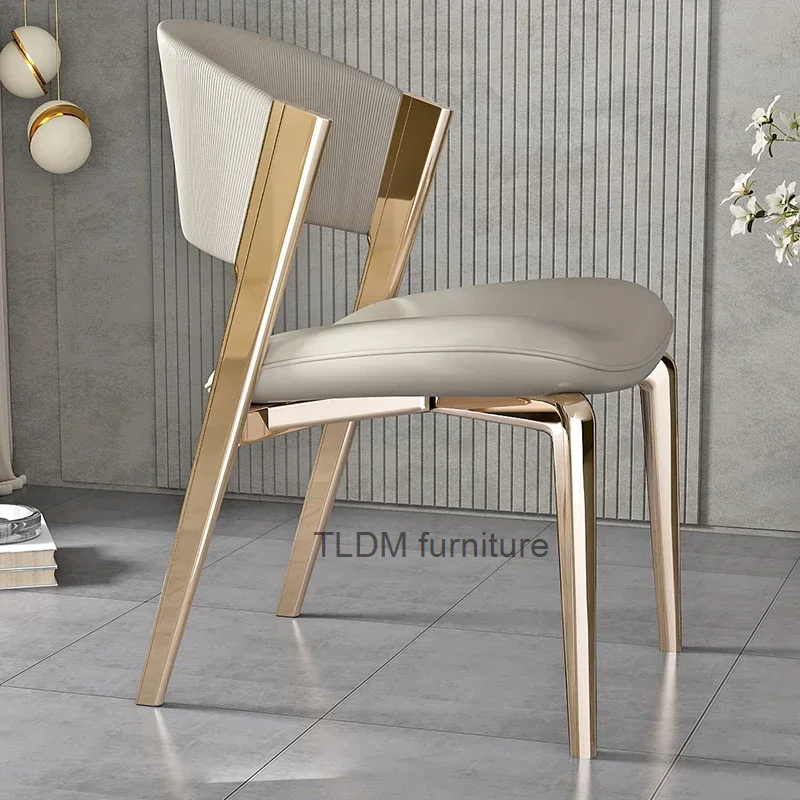 Designer Luxury Chair Salon Nordic Modern Ergonomics Wedding Leather Dining Chair Living Room Balcony Muebles Home Furniture