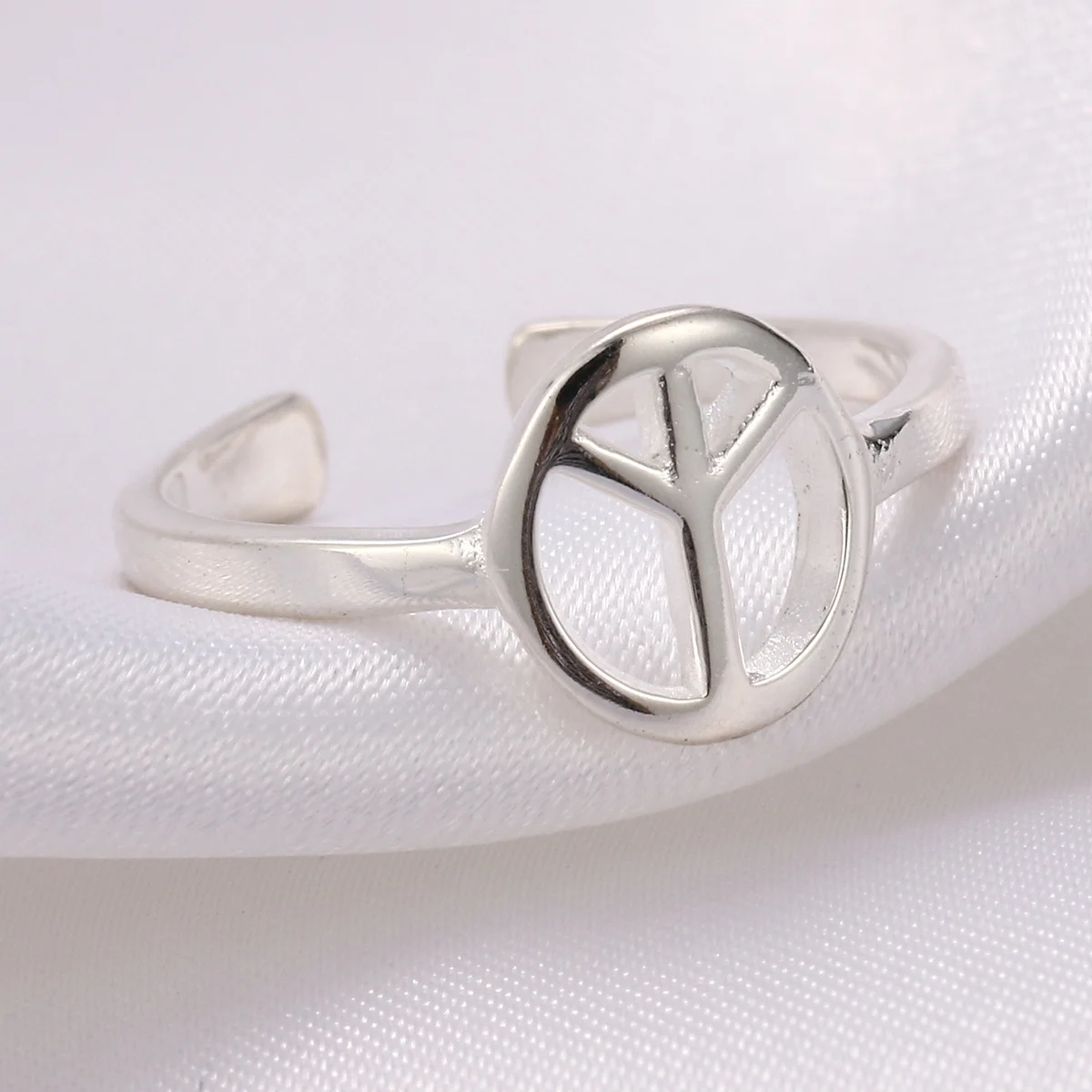

Open Adjustable Sign Finger Ring Durable White Copper Fashion Simple Style Finger Joint Ring for Women